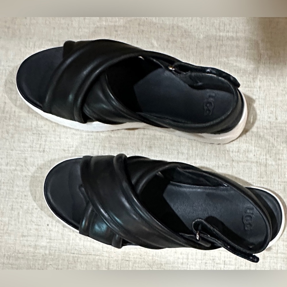 UGG Black Sandals Sleek Comfortable Design